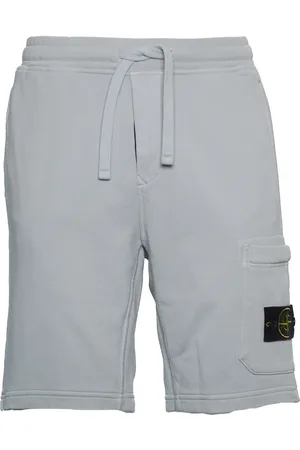 Stone Island Korte broeken, Heren, Grijs, L, Grijze Fleece Shorts Bermudas