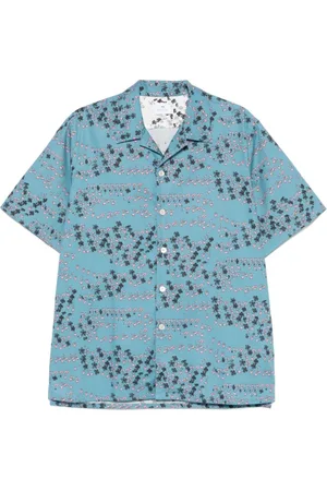 Paul Smith Overhemden, Heren, Blauw, XL, Blauwe Knoopshirt Asymmetrische Zoom