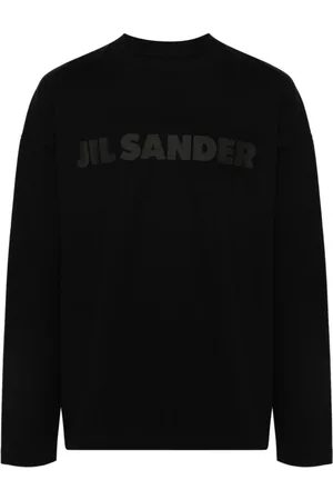 Jil Sander Tops, Heren, Zwart, L, Katoen, Top met lange mouwen