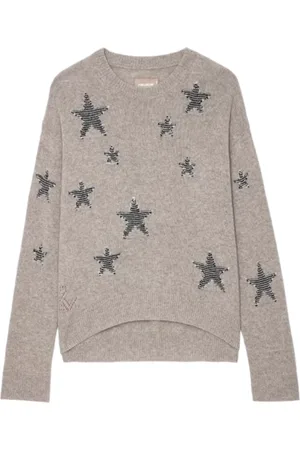 Zadig & Voltaire Truien, Dames, , L, Tweed, Stars Tweed Trui - Latte