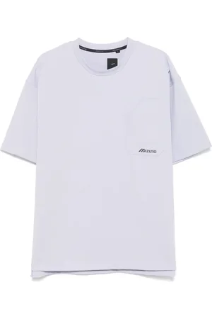 Mizuno Tops, Heren, Paars, M, Lila Borstzak Crew Neck T-shirt