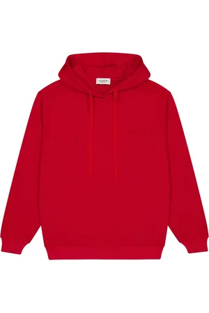 LANEUS Sweatshirts & Hoodies, Heren, Rood, S, Katoen, Boxy katoenen hoodie