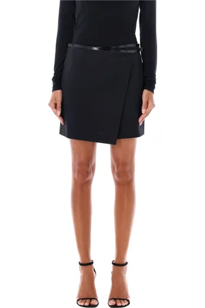 Serafini Rokken, Dames, Zwart, S, Wol, Minirok met riemdetail