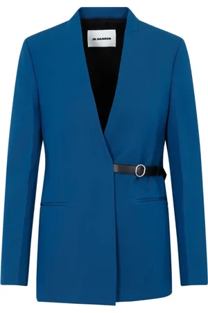 Jil Sander Jassen, Dames, Blauw, S, Wol, Wollen Jas
