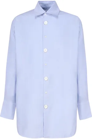 J.W.Anderson Overhemden, Heren, Blauw, S, Katoen, Katoenen Elastan Shirt
