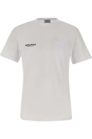 Woolrich Tops, Heren, Wit, M, Safari Logo T-shirt