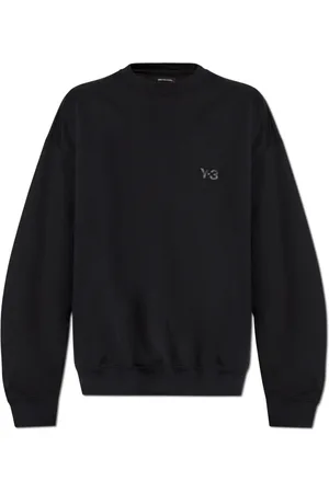 Y-3 Sweatshirts & Hoodies, Heren, Zwart, L, Katoen, Sweatshirt met Gedrukt Logo