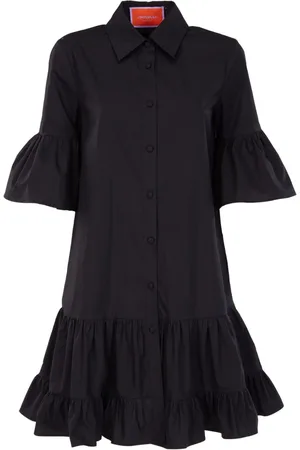 La DoubleJ Kleedjes, Dames, Zwart, M, Katoen, Midnight Choux Jurk