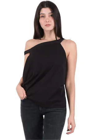 J.W.Anderson Tops, Dames, Zwart, S, Asymmetrische Gedrapeerde Top