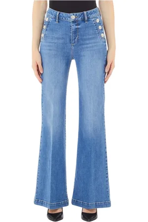 Liu Jo Jeans, Dames, Blauw, W32, Flare High-Waist Jewel Jeans