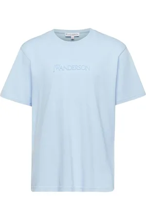 J.W.Anderson Tops, Heren, Blauw, S, Katoen, Helderblauw T-shirt met ronde hals
