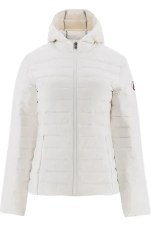 Jott Jassen, Dames, Wit, XL, Leer, Getailleerde Parka met Capuchon