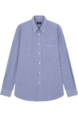 Paul & Shark Overhemden, Heren, Blauw, 5Xl, Katoen, Gestreept overhemd