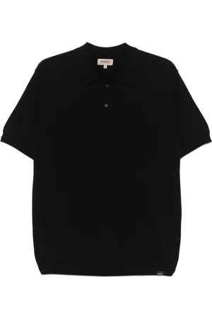 Woolrich Tops, Heren, Blauw, M, Katoen, Blauw poloshirt met ribdetails