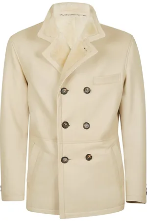 ELEVENTY Jassen, Heren, , 2Xl, Double-Breasted Jas in Shearling