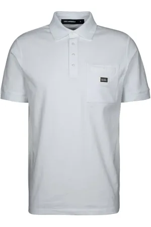 Karl Lagerfeld Tops, Heren, Wit, S, Katoen, Polo Shirt met Korte Mouwen