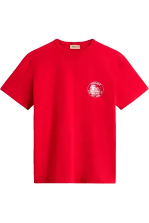 Woolrich Tops, Heren, Rood, XL, Katoen, Cotton Graphic Tee Adventure
