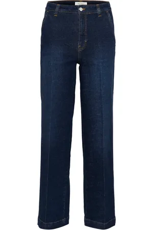 Part Two Jeans, Dames, Blauw, W34, Denim, Donkere Vintage Denim Wide Leg Jeans