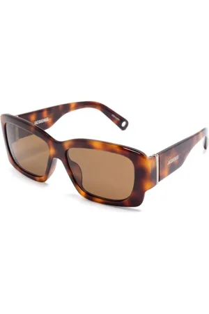 Jacquemus Accessoires, Dames, Bruin, ONE Size, T Shell Zonnebril