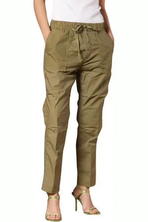 Masons Broeken, Dames, Groen, S, Katoen, Cargo Jogger Broek in Parachute Canvas