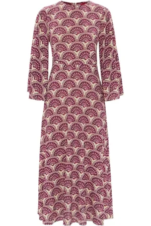 La DoubleJ Kleedjes, Dames, Paars, XL, Floral Hourglass Jurk