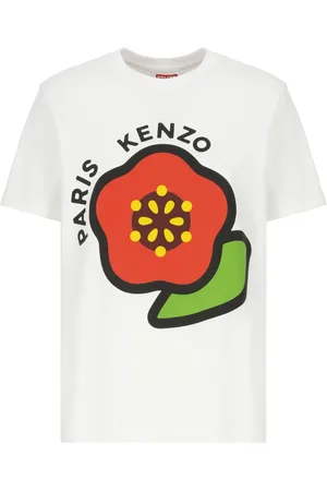 Kenzo Tops, Dames, Wit, XS, Katoen, Wit katoenen T-shirt met logo-opdruk