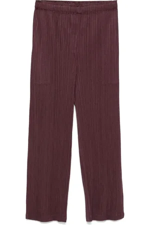 Issey Miyake Broeken, Dames, Bruin, L, Stijlvolle Broek