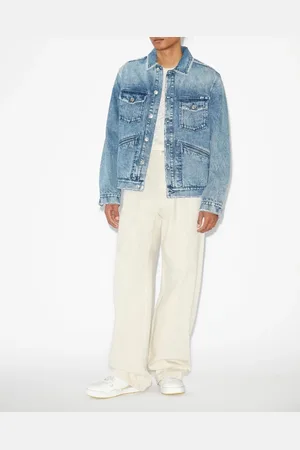 Isabel Marant Jassen, Heren, Blauw, S, Denim, Denim Jas met Jango Stijl