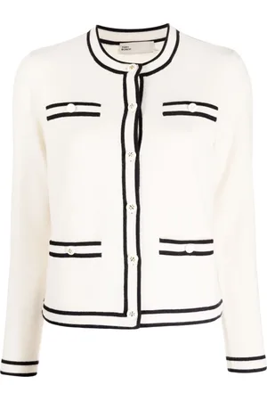 Tory Burch Truien, Dames, Wit, M, Kendra Cardigan