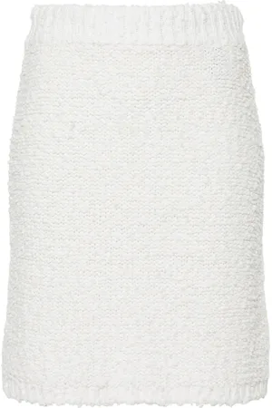 Joseph Rokken, Dames, Wit, L, Katoen, Witte Gebreide Casual Rok met Textuur