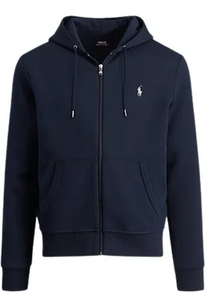 Ralph Lauren Sweatshirts & Hoodies, Heren, Blauw, M, Katoen, Navy Katoen Polyester Ribgebreid Jasje