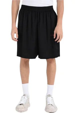 Ih Nom Uh Nit Korte broeken, Heren, Zwart, M, Zijden Bermuda Shorts met Elastische Taille