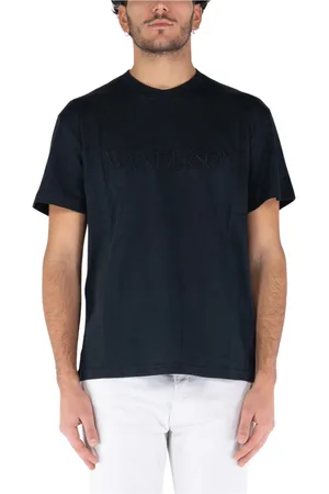 J.W.Anderson Tops, Dames, Zwart, M, Katoen, T-shirt met geborduurd logo