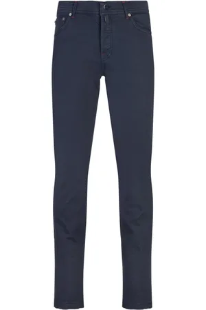Kiton Jeans, Heren, Blauw, W34, Katoen, Slim-Fit Jeans