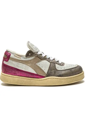 Diadora Schoenen, Dames, Roze, 37 EU, Leer, Mi Basket Row Cut Metal Pigskin Used Sneakers