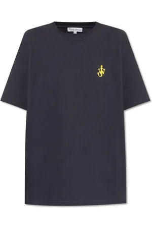 J.W.Anderson Tops, Dames, Blauw, L, Katoen, Anchor Embroidery T-Shirt
