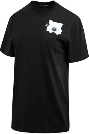 Karl Lagerfeld Tops, Dames, Zwart, L, Katoen, KL X Darcel Disappoints Pocket T-Shirt