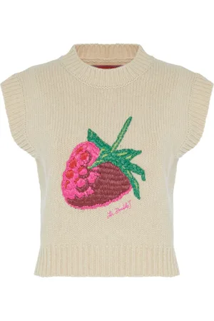 La DoubleJ Truien, Dames, , M, Wol, Raffia Raspberry Cropped Vest