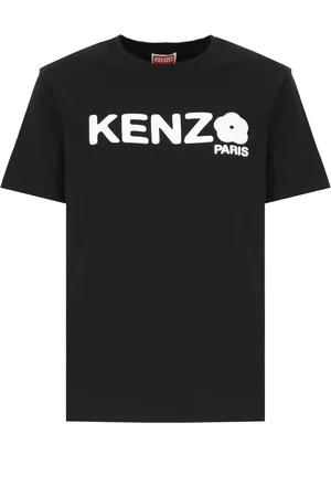 Kenzo Tops, Dames, Zwart, M, Katoen, Flower Logo T-shirt