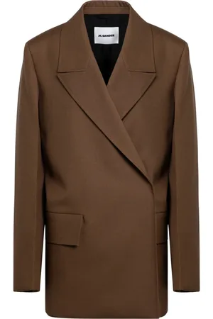 Jil Sander Jassen, Dames, Bruin, S, Dubbelborstig Jas