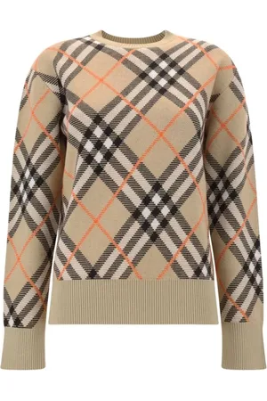 Burberry Truien, Dames, , XS, Wol, Geruite Wollen Trui