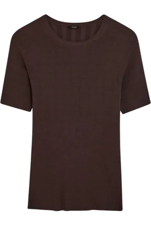 Joseph Tops, Dames, Bruin, M, Satijn, Satijnen Ribgebreide Top