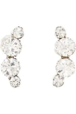 Isabel Marant Accessoires, Dames, Grijs, ONE Size, Half Lange Oorbellen - Zilver Metaal
