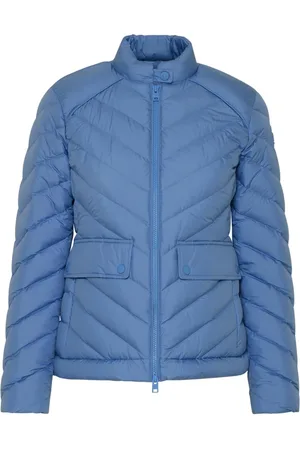 Woolrich Jassen, Dames, Blauw, L, Nylon, Chevron Nylon Jas