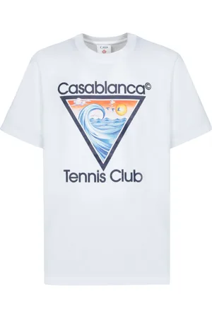 Casablanca Tops, Heren, Wit, XL, Katoen, Ocean-geïnspireerde Tennis Club T-shirt