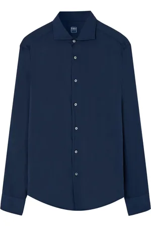 FEDELI Overhemden, Heren, Blauw, 3Xl, Katoen, Navy Katoenen Overhemd