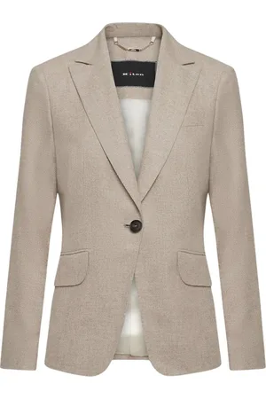 Kiton Jassen, Dames, Bruin, S, Satijn, Beige Cashmere Jas