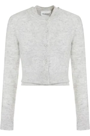 Isabel Marant Truien, Dames, Grijs, L, Wol, Ribgebreide Cardigan van Wolmix