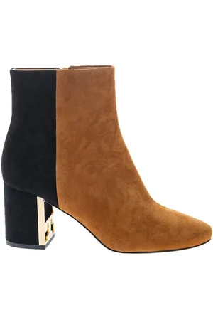 Tory Burch Schoenen, Dames, Bruin, 36 EU, Suède, Gigi Suede Two-Tone Enkellaarsjes