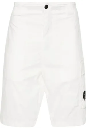 C.P. Company Korte broeken, Heren, Wit, M, Katoen, Witte Cargo Twill Stretch Broek